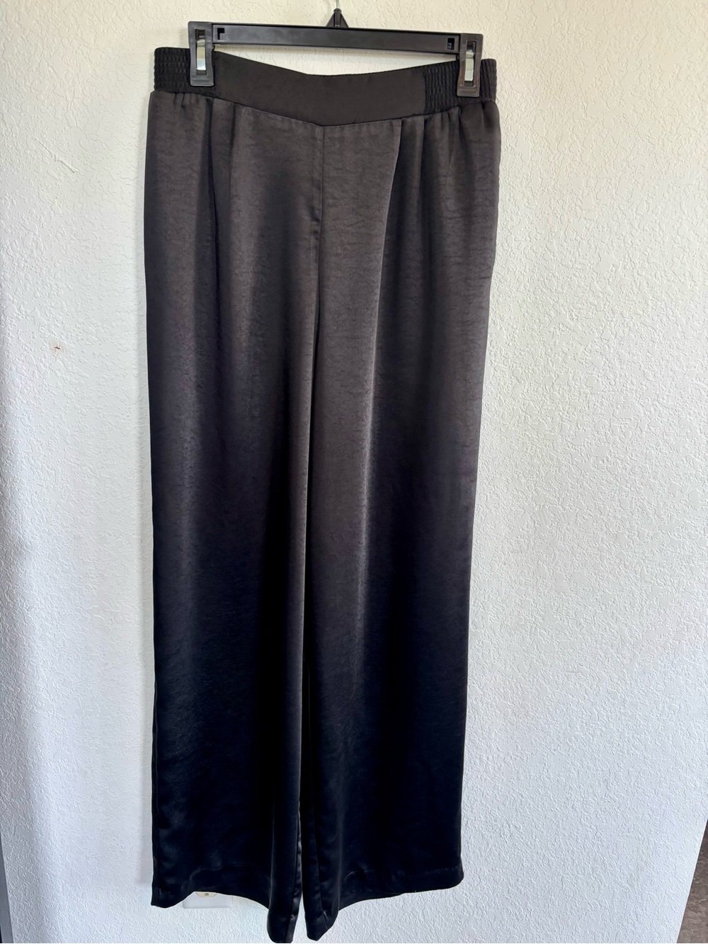 Sanctuary Black Satin Wide-Leg Pants